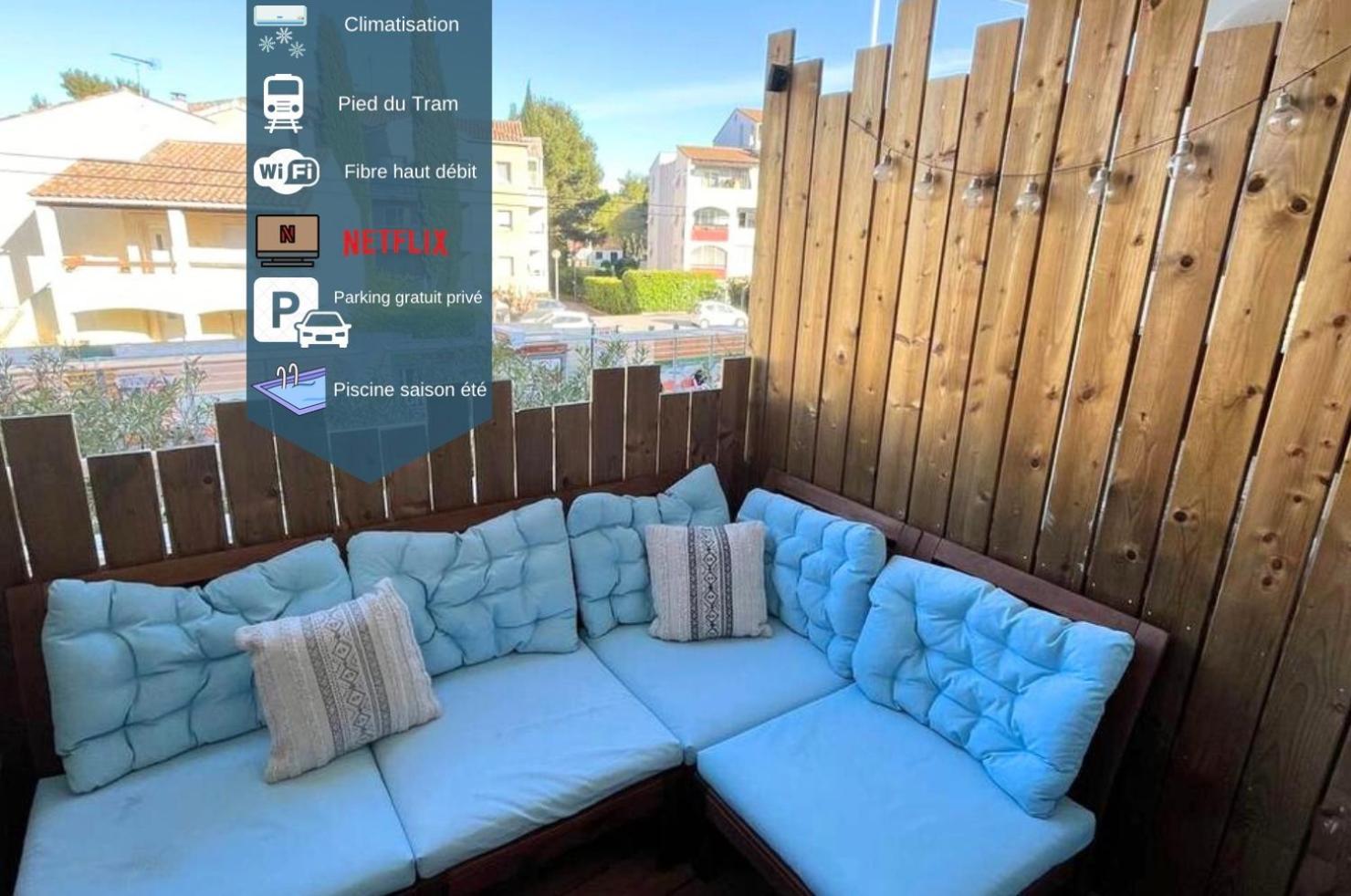Apartament Joli T2/ Tram/ Clim/ Parking/ Wifi/ Piscine Montpellier Zewnętrze zdjęcie